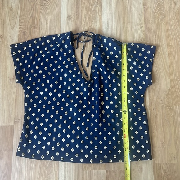 Boden Gold Leaf Print Top - Picture 7 of 16